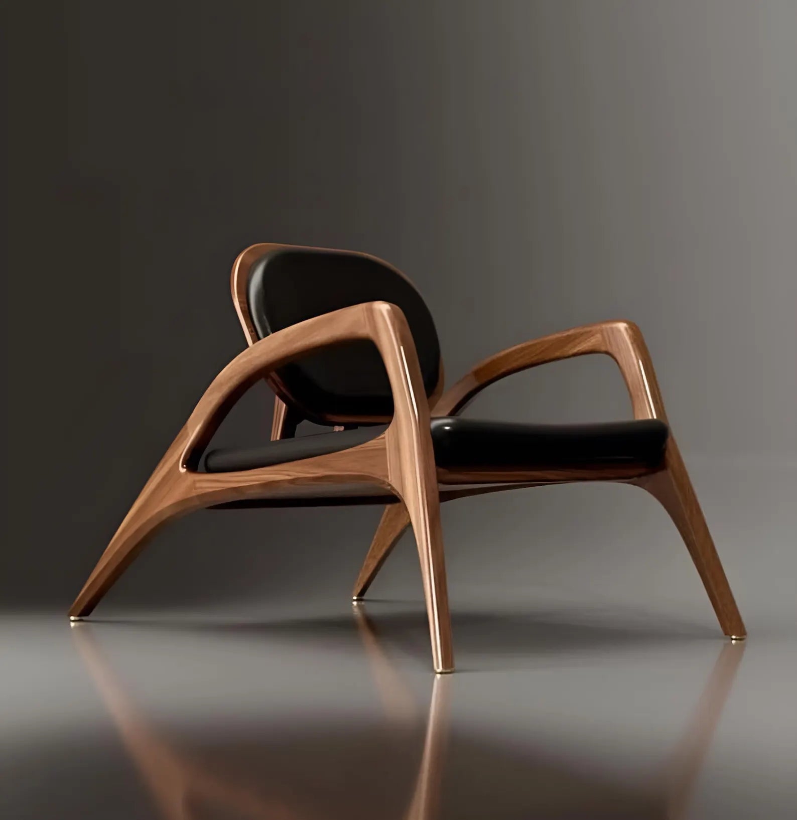Walnut lounge chair, solid wood sofa chair, leisure single chair, home recliner
