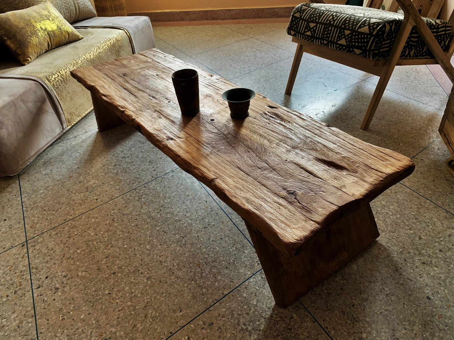 Rustic Low Coffee Table , Dining and Coffee Table , Live Edge Table, Live Edge Furniture, Vintage Farmhouse Furniture, Reclaimed Wood