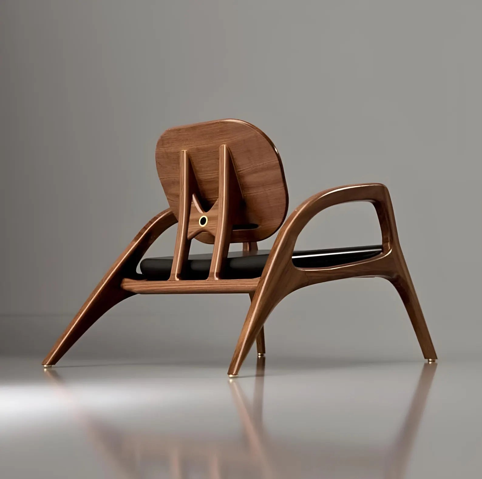 Walnut lounge chair, solid wood sofa chair, leisure single chair, home recliner