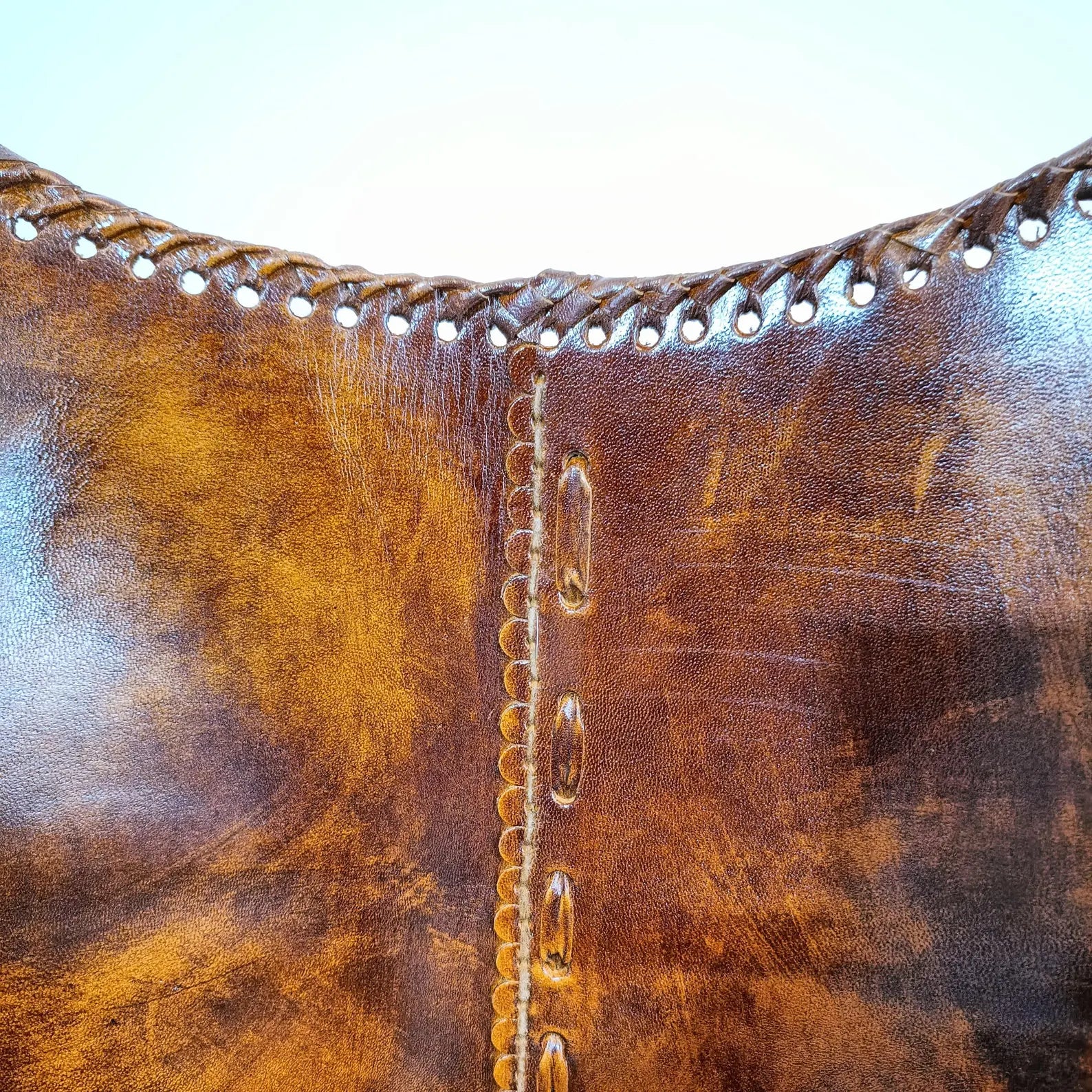 Vintage Leather Butterfly Chair: Handmade BKF Accent Lounge for Living Room, Patio & Outdoor Relaxation
