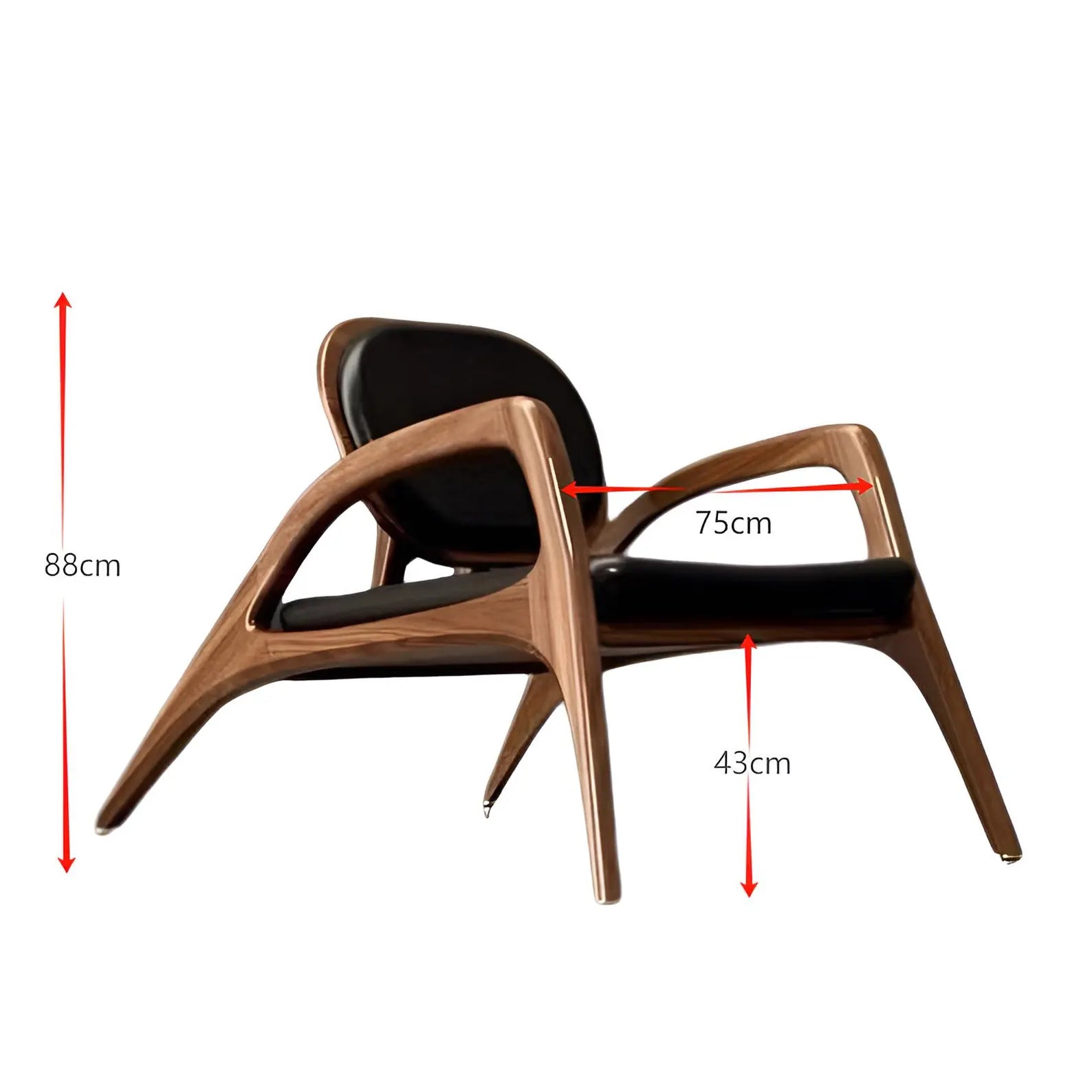 Walnut lounge chair, solid wood sofa chair, leisure single chair, home recliner